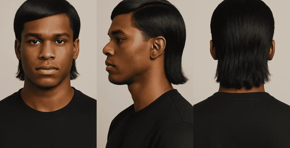 straight hair mullet